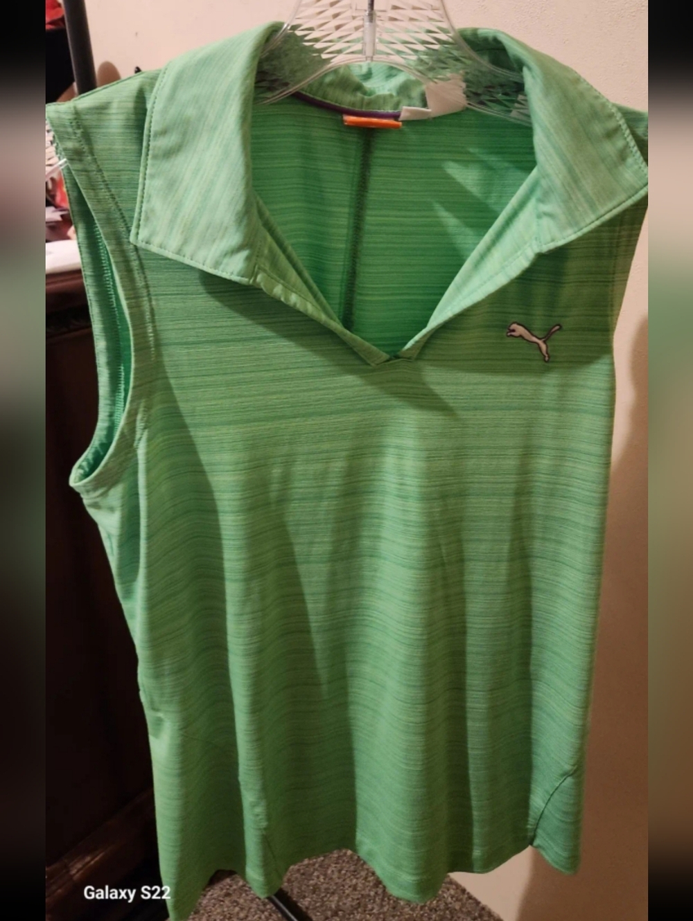 ☆SALE PRELOVED Puma SIZE XSMALL Women's Sleeveless Polo Tank Top in LIME Green